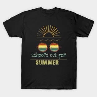 cute retro last day of school school's out for summer teacher T-Shirt